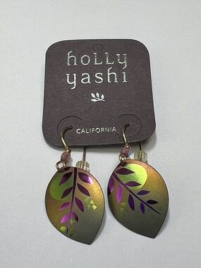 Holly Yashi Iridescent Leaf Drop Earrings - Multicolor